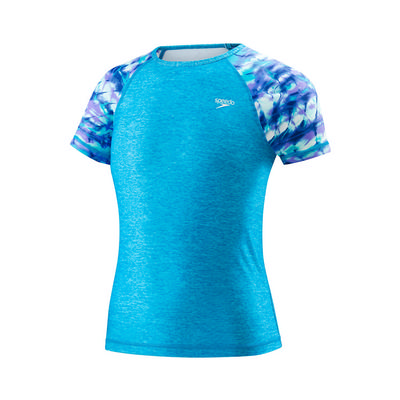 Speedo Printed Sleeve Rashguard Girls'
