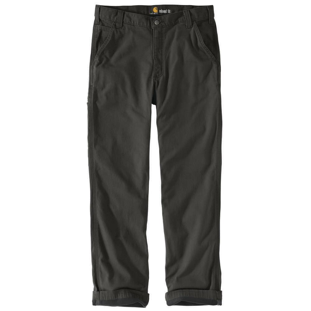  Carhartt Rugged Flex Relaxed Fit Canvas Flannel- Lined Utility Work Pants Men's